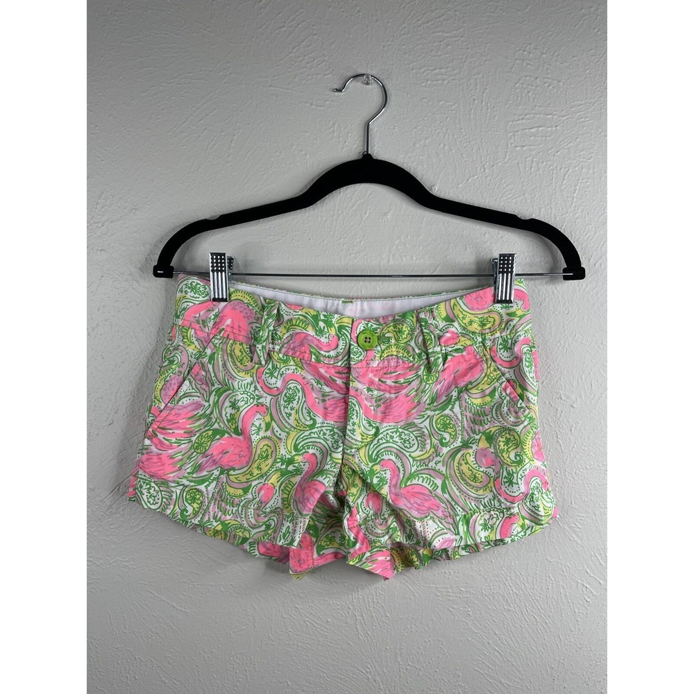 Lilly Pulitzer Walsh Shorts Hot Wings Flamingos Size 000 Style 33092
